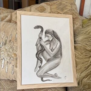 Framed Original Charcoal Drawing - “Submission”